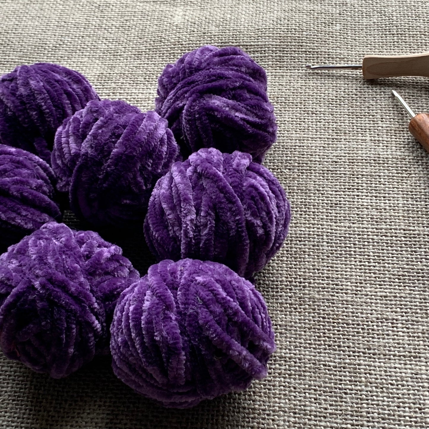 Purple Rain Velvet Yarn